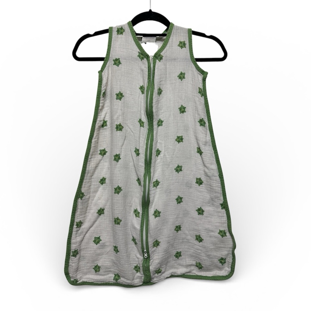 aden + anais Green Turtle Print Muslin Sleep Sack- Large 12-18 Months